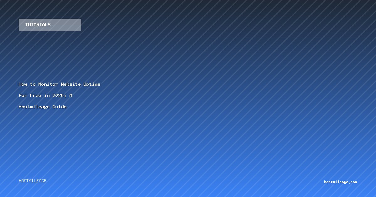 How to Monitor Website Uptime for Free in 2026: A Hostmileage Guide